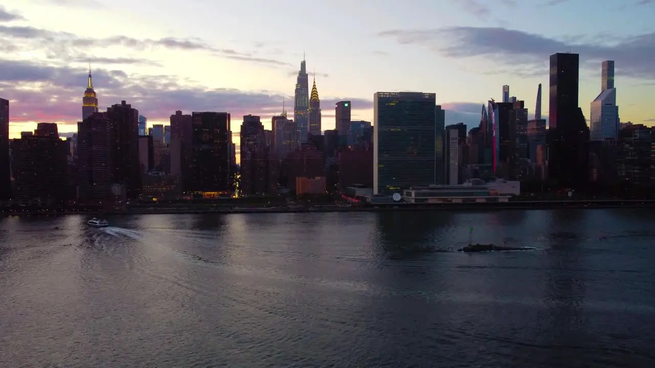 Sunset over New York City Midtown Dramatic Sky