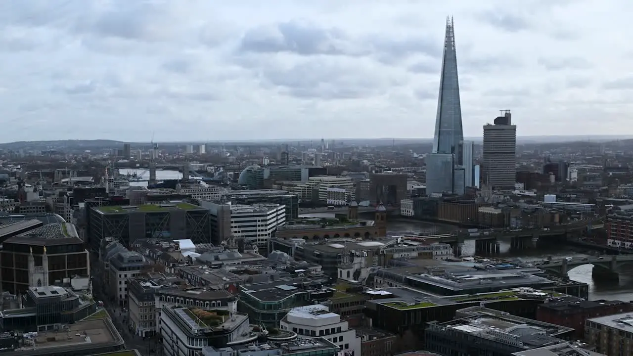 View of The Shard and Tower Bridge from St Paul's Cathedral London United Kingdom