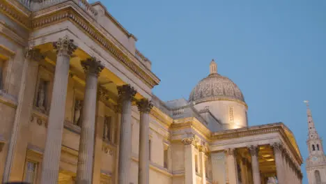 The National Gallery In Trafalgar Square London UK At Dusk