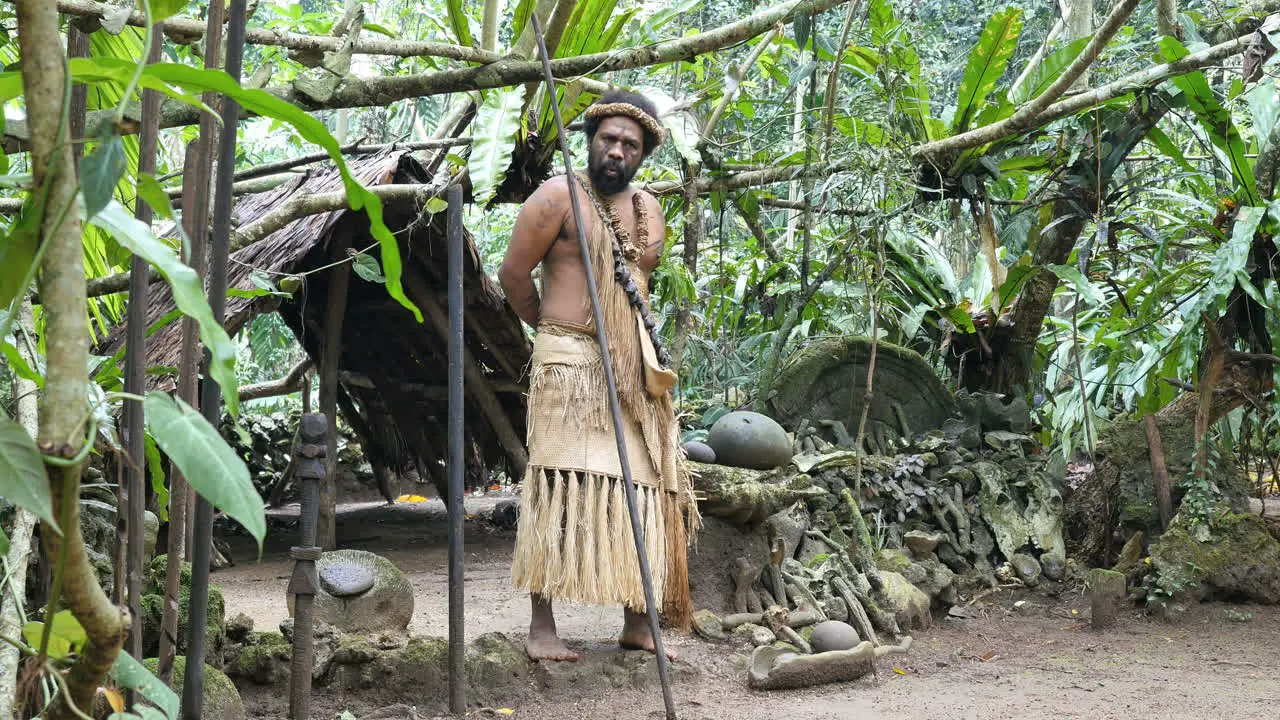 Vanuatu Man Talking About Traditional Culure