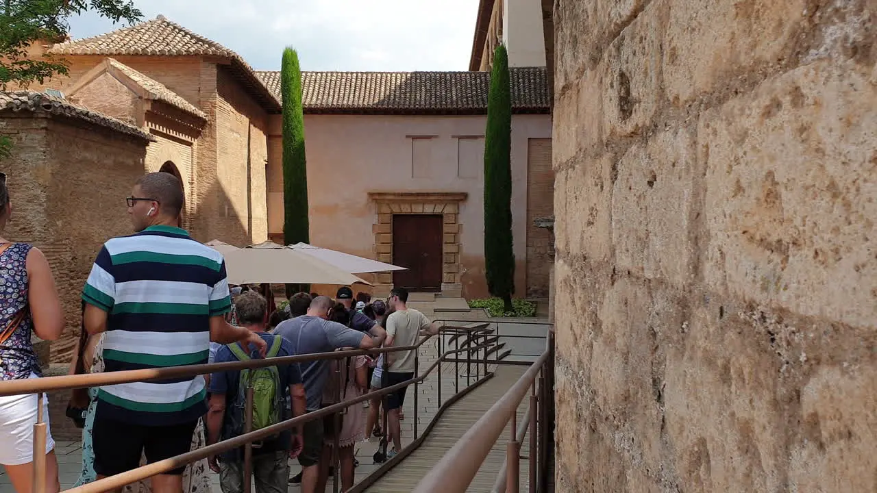 People queue for entrance in Alhambra Granada Spain