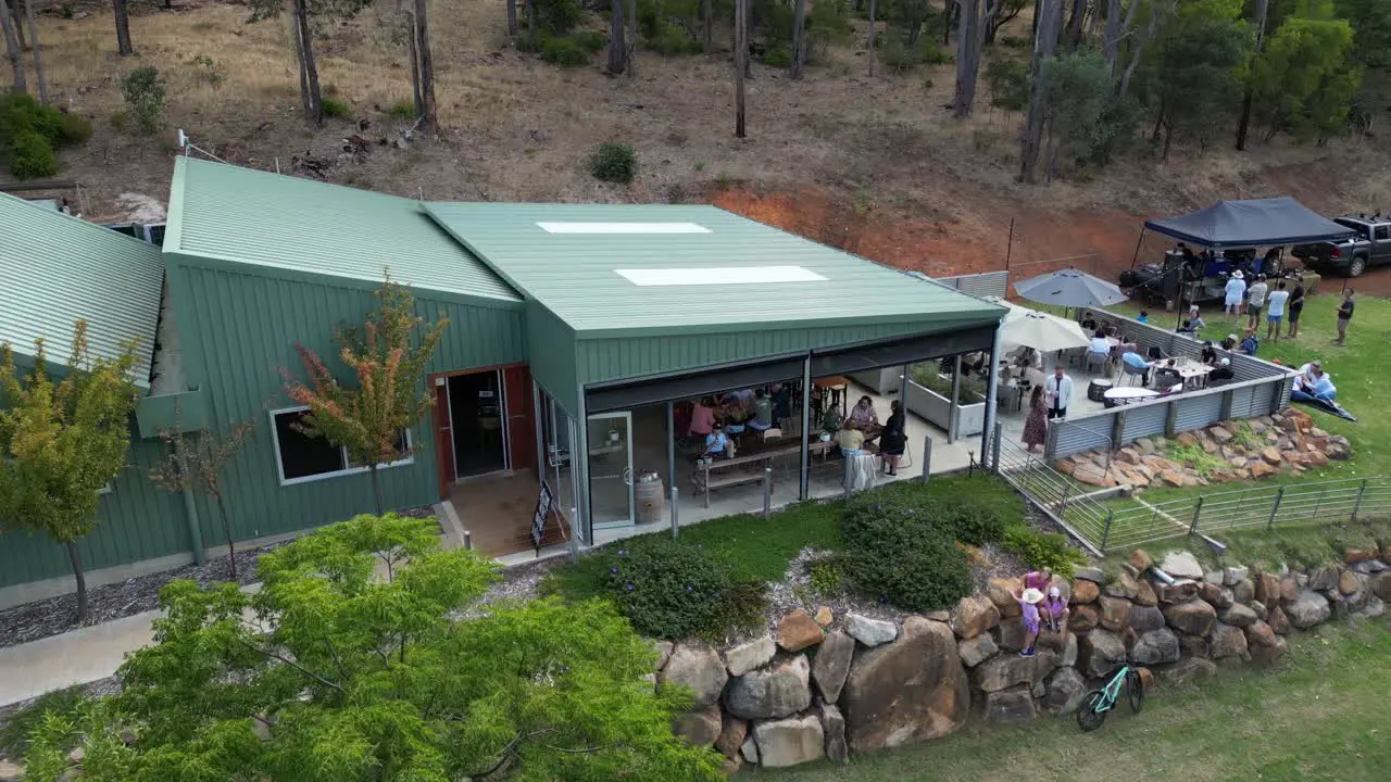 People in outdoor restaurant Margaret River region in Australia