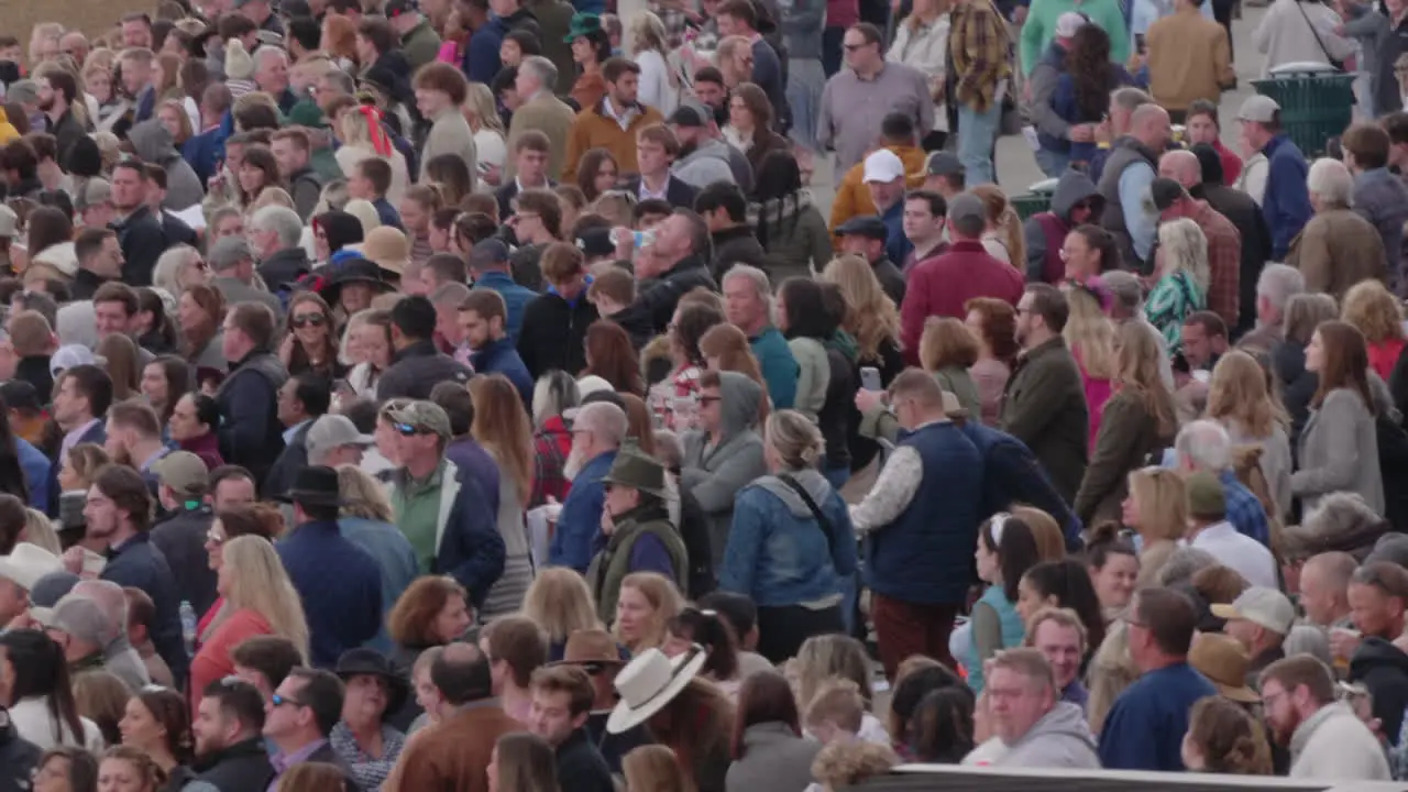 Crowded audience at a horse race arena at Keenland in Lexington Kentucky