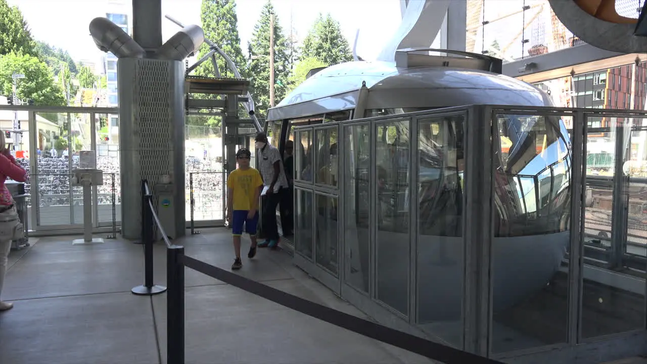 Oregon Portland People At Cable Car Time Lapse