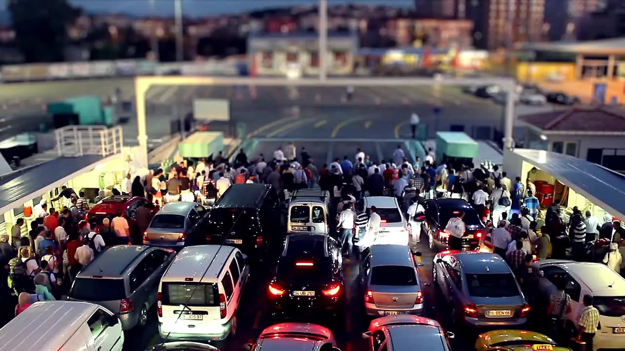 Timelapse Ferryboat Ride Cars And Passengers 1