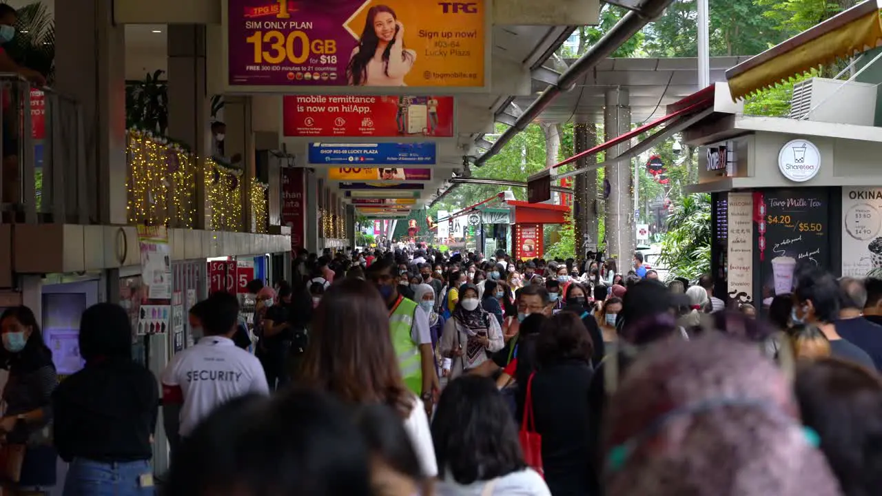 Crowd at Orchard road Christmas festive season shopping and gatherings