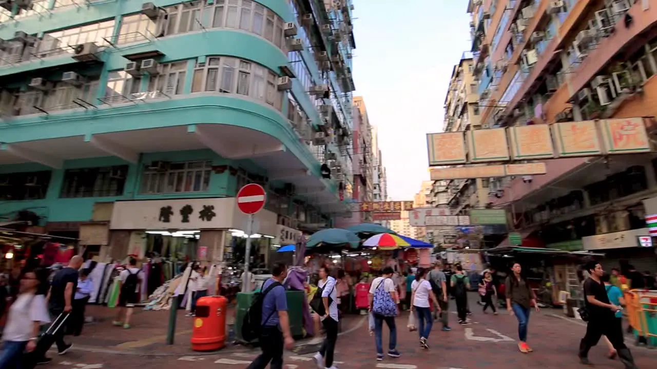 People walking at Sham Shui Po district Hong Kong