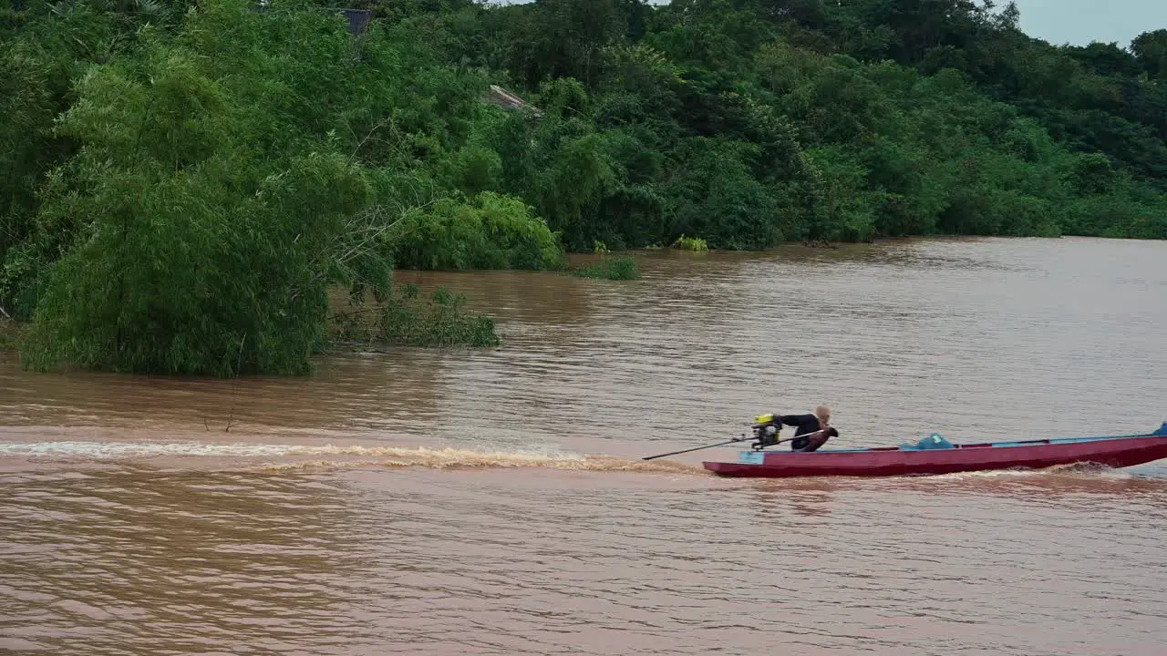 Fisherman on a flooded lake