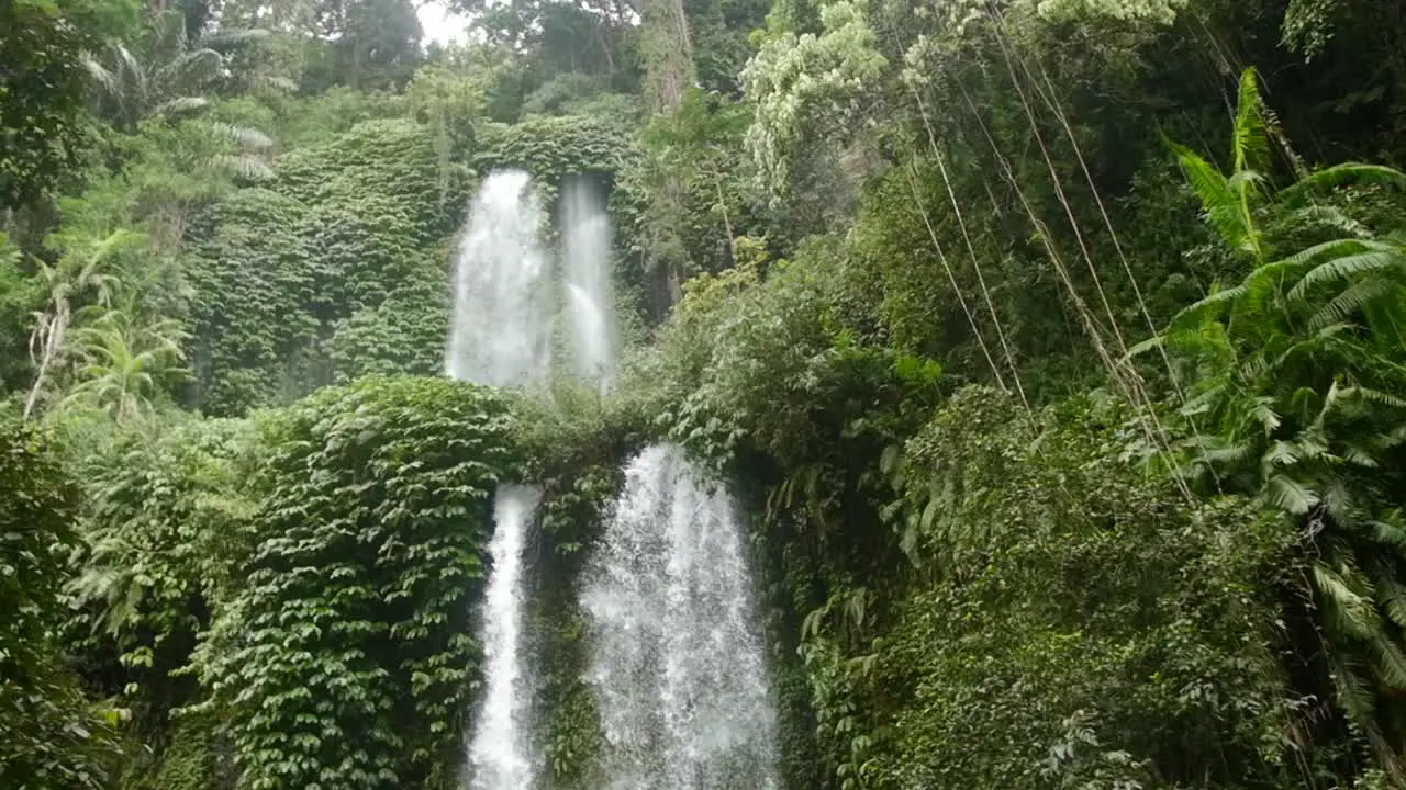 Reveal shot of a Segmented Tiered Waterfall