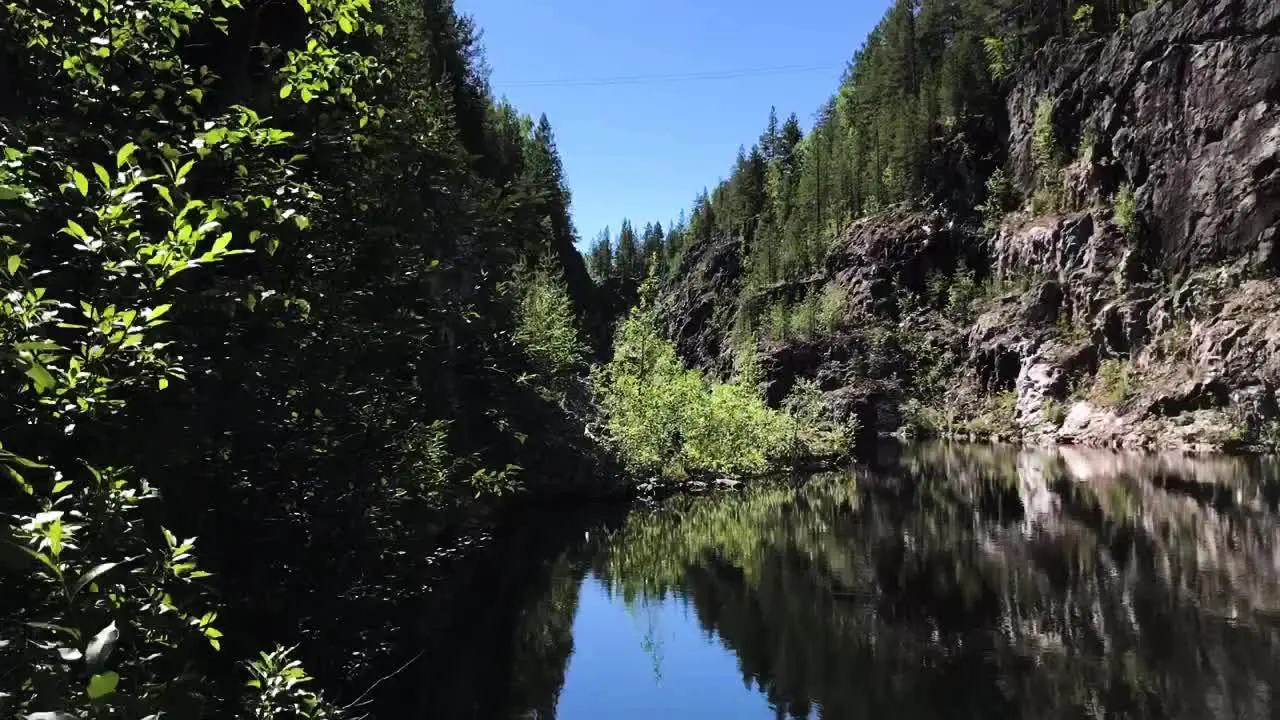 The beautiful rocky spectacular wild and green forest of Karelia Russia