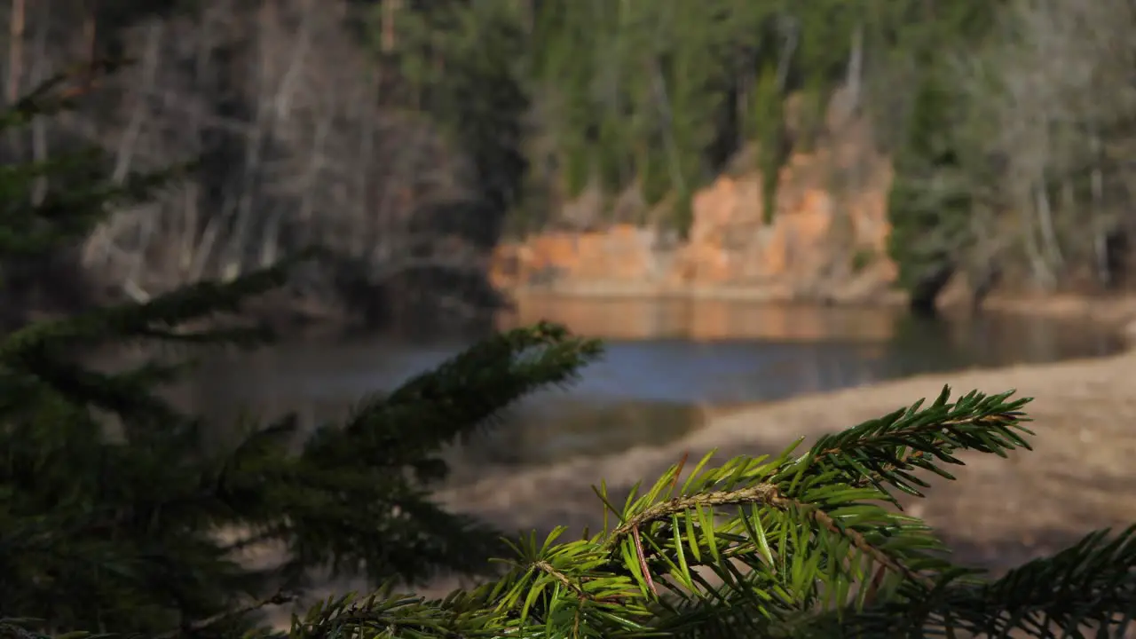 Protected rock by the river