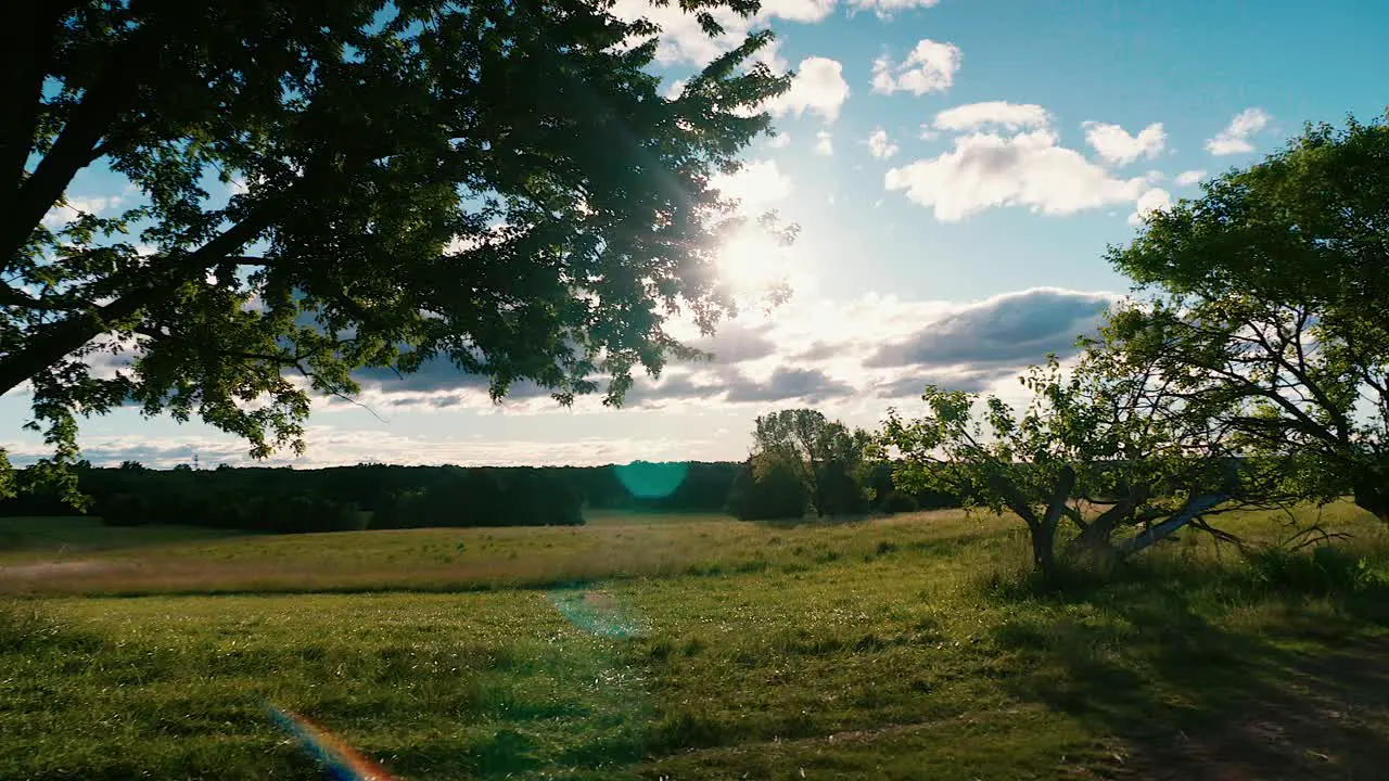 Sun rise over open Farmland