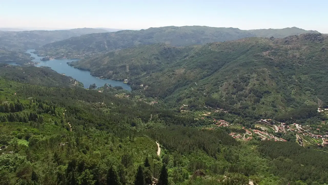 Green Mountain River Landscape Aerial View