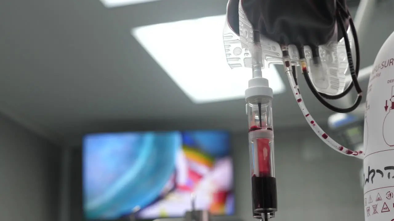 Blood transfusion during a heart transplant surgery