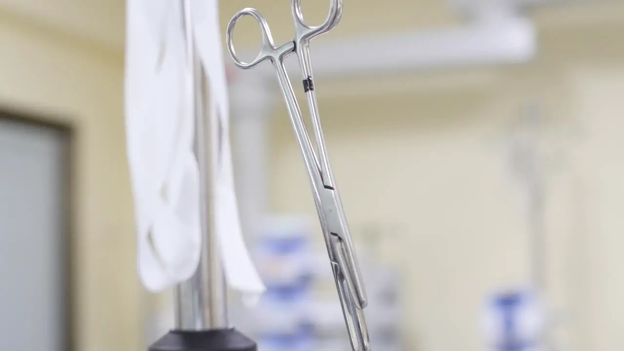 Scissors hanging in the intensive care unit