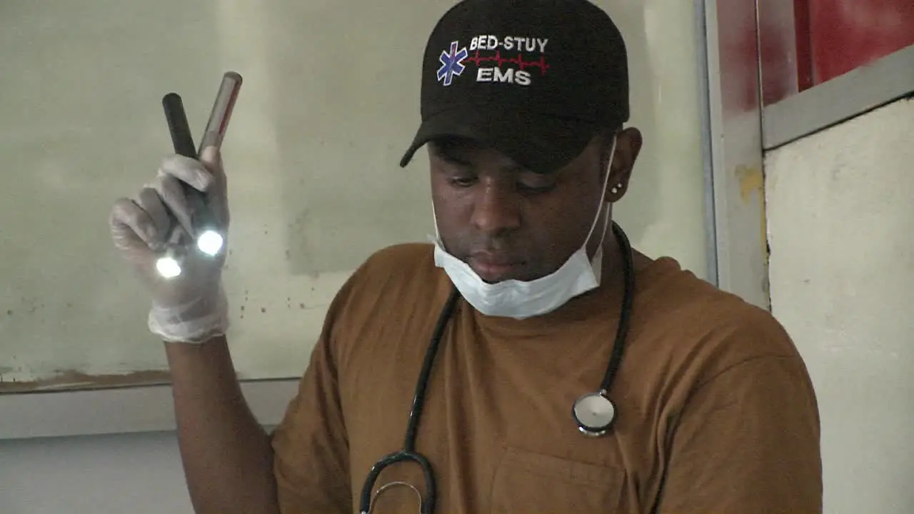 Doctors operate on injured victims of the Haiti earthquake