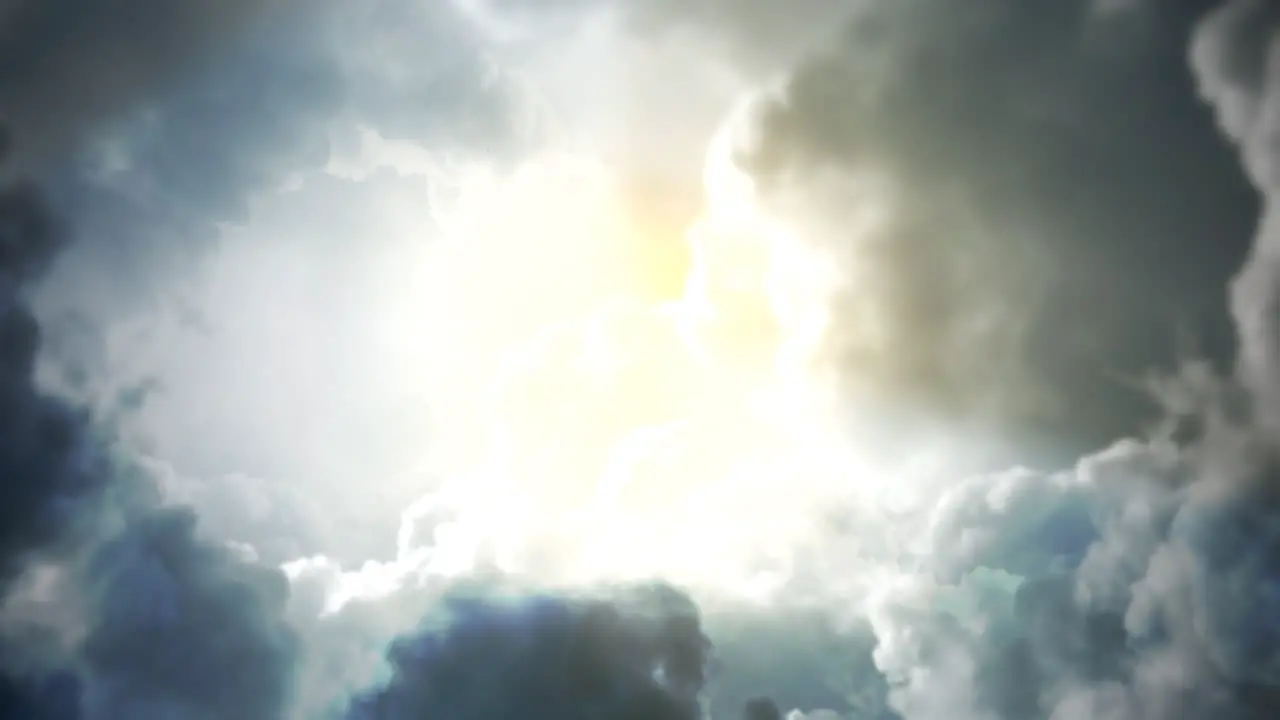 Cinematic background with cloudy and sun with motion camera