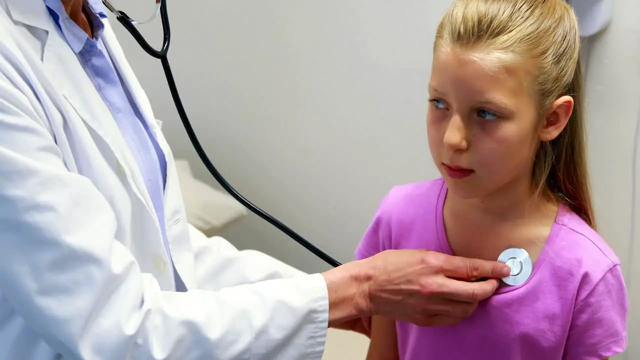 Female doctor examining a girl