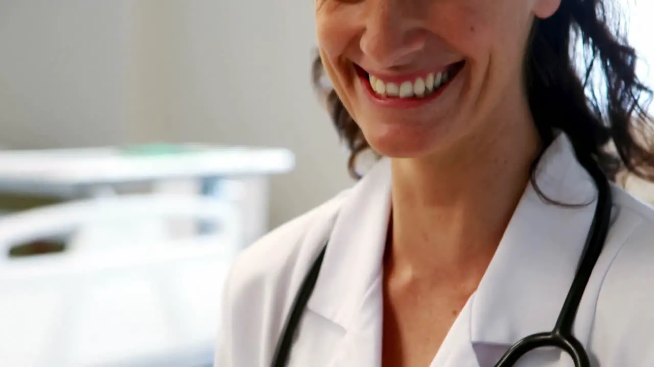 Female doctor using digital tablet