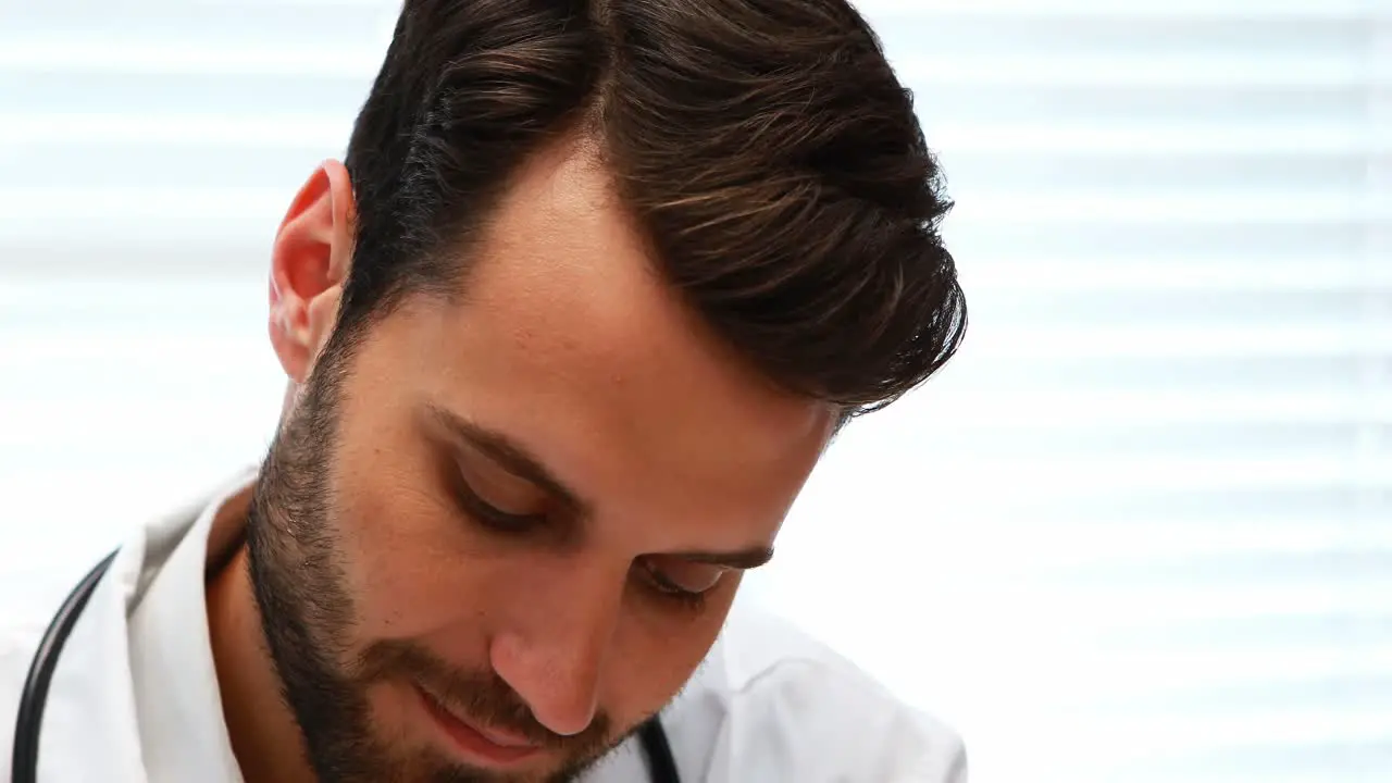 Male doctor working in hospital