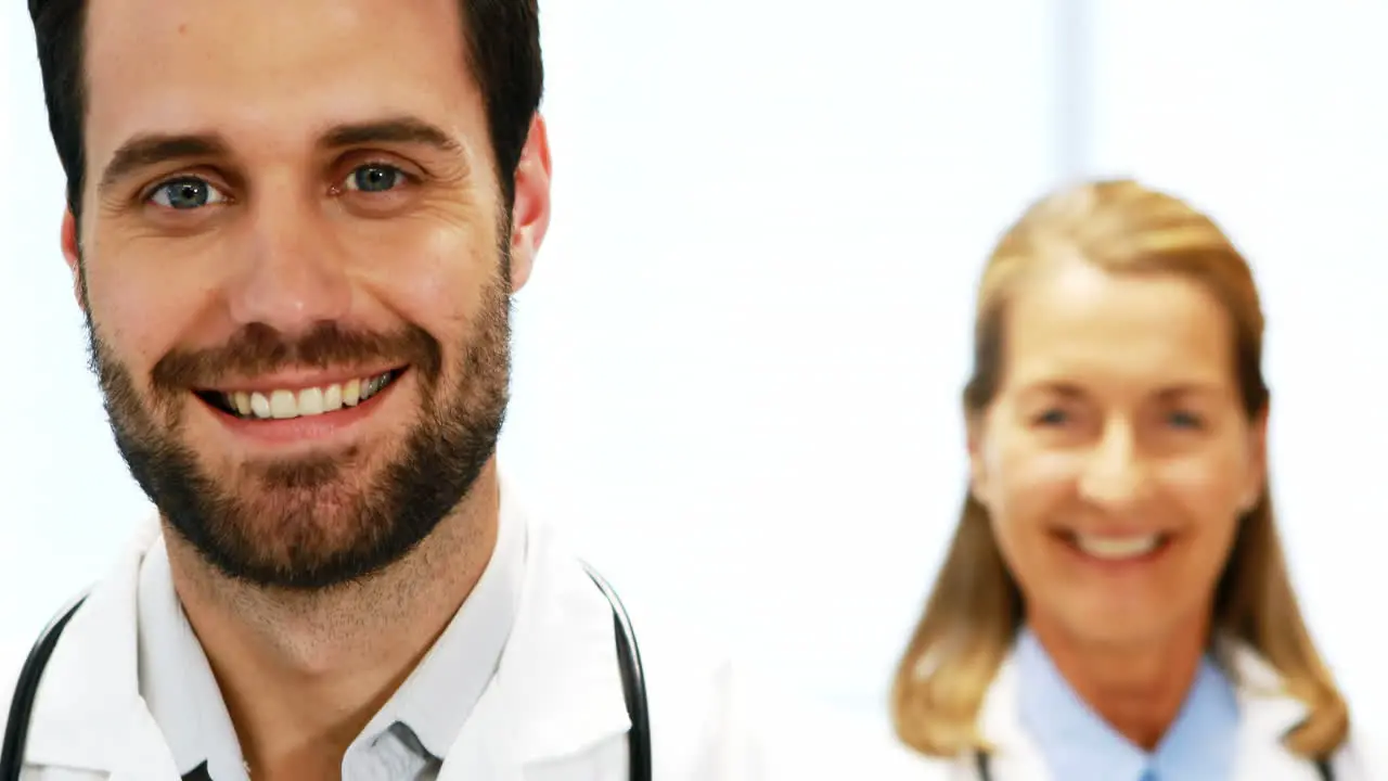 Portrait of doctors standing together in hospital