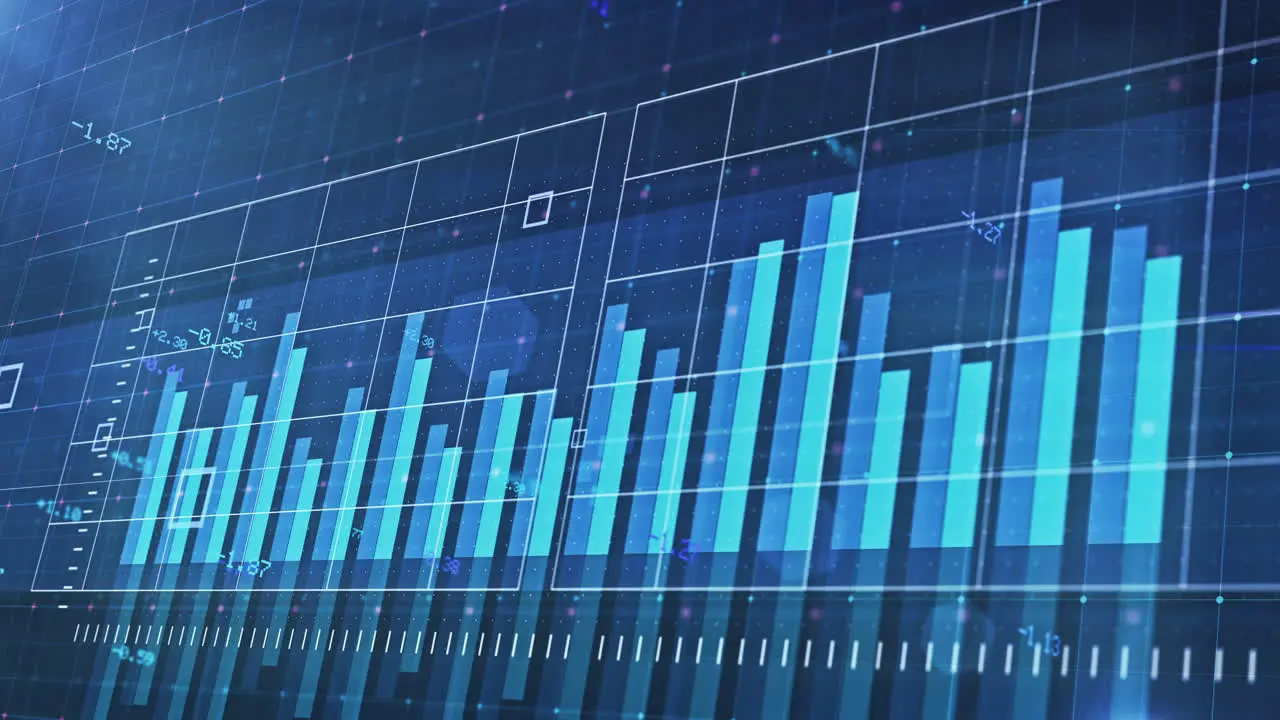 Animated Stock Market Growth Blue Motion Graphic