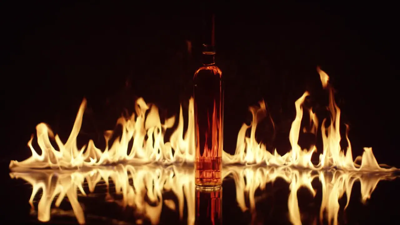 Whisky Bottle and Fire Background 01