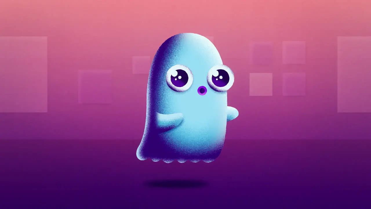 Floating Ghost Animated Motion Graphic with Alpha Matte 