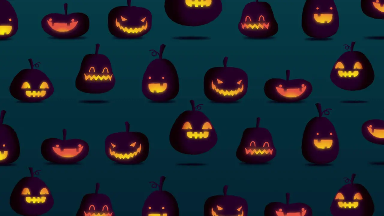 Bouncing Pumpkins Dark Colour Palette Animated Motion Graphic