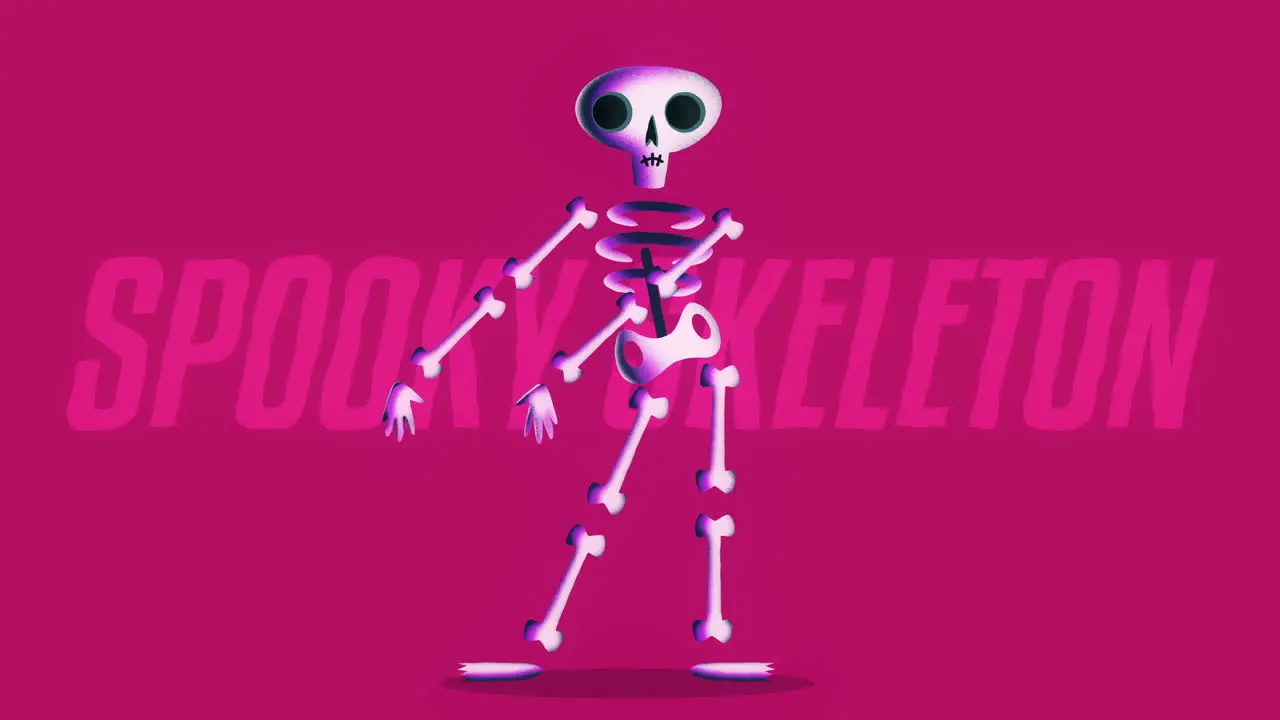 Dancing Skeleton Animated Motion Graphic with Alpha Matte