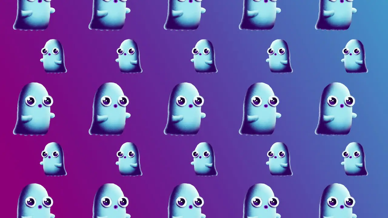 Floating Ghosts Pattern Animated Motion Graphic