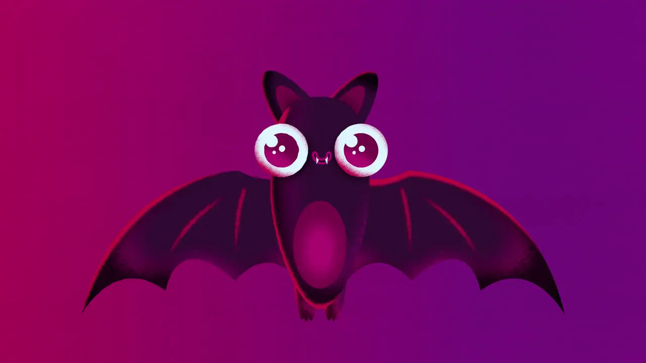 Flying Bat Animated Motion Graphic with Alpha Matte