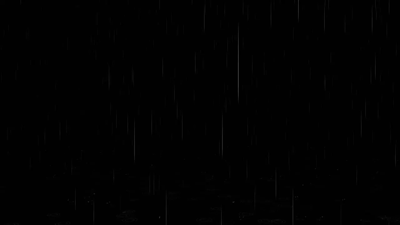 Simple raindrops with ground splashes on black background 3D visual effects animation