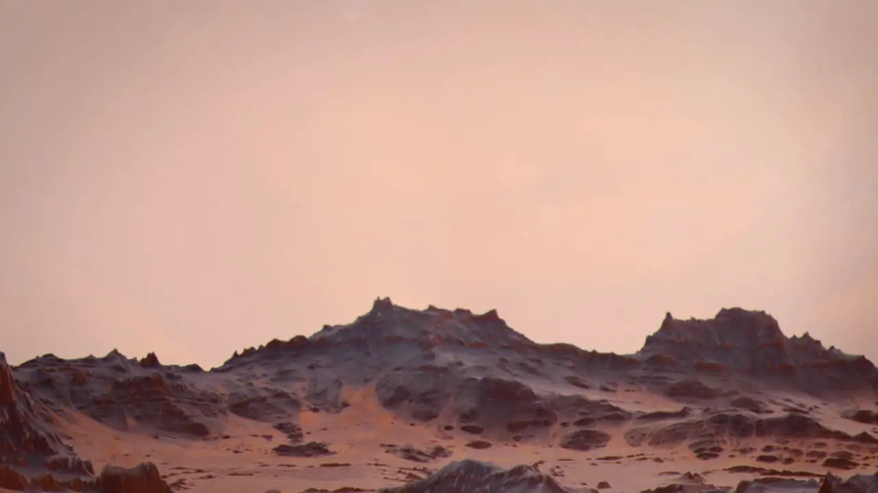 Establishing Shot of the Martian Surface Landscape