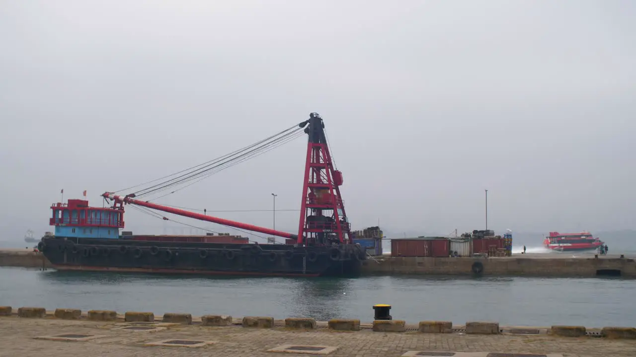 Docked Cargo Ship