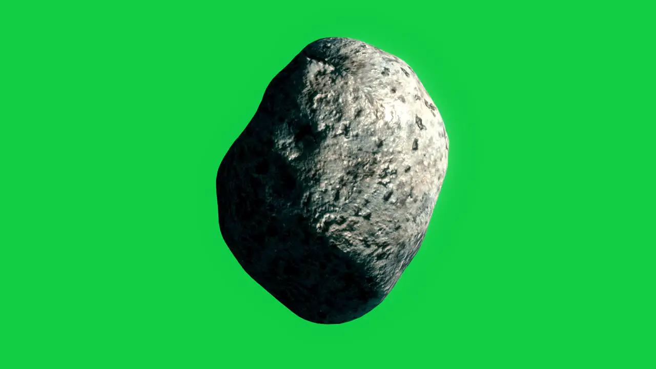 Seamlessly Looped Space Asteroid VFX Element on Green Screen 1