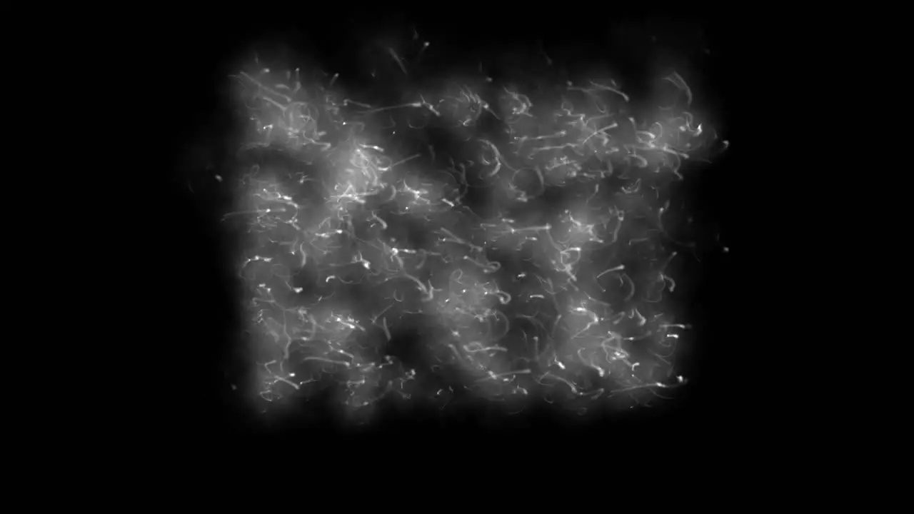 white fumes vapors on black background 2D animated visual effects