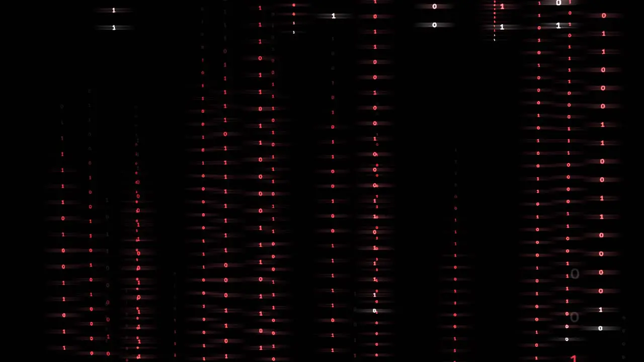 Red color lines of 0 and 1 falling down like in Matrix