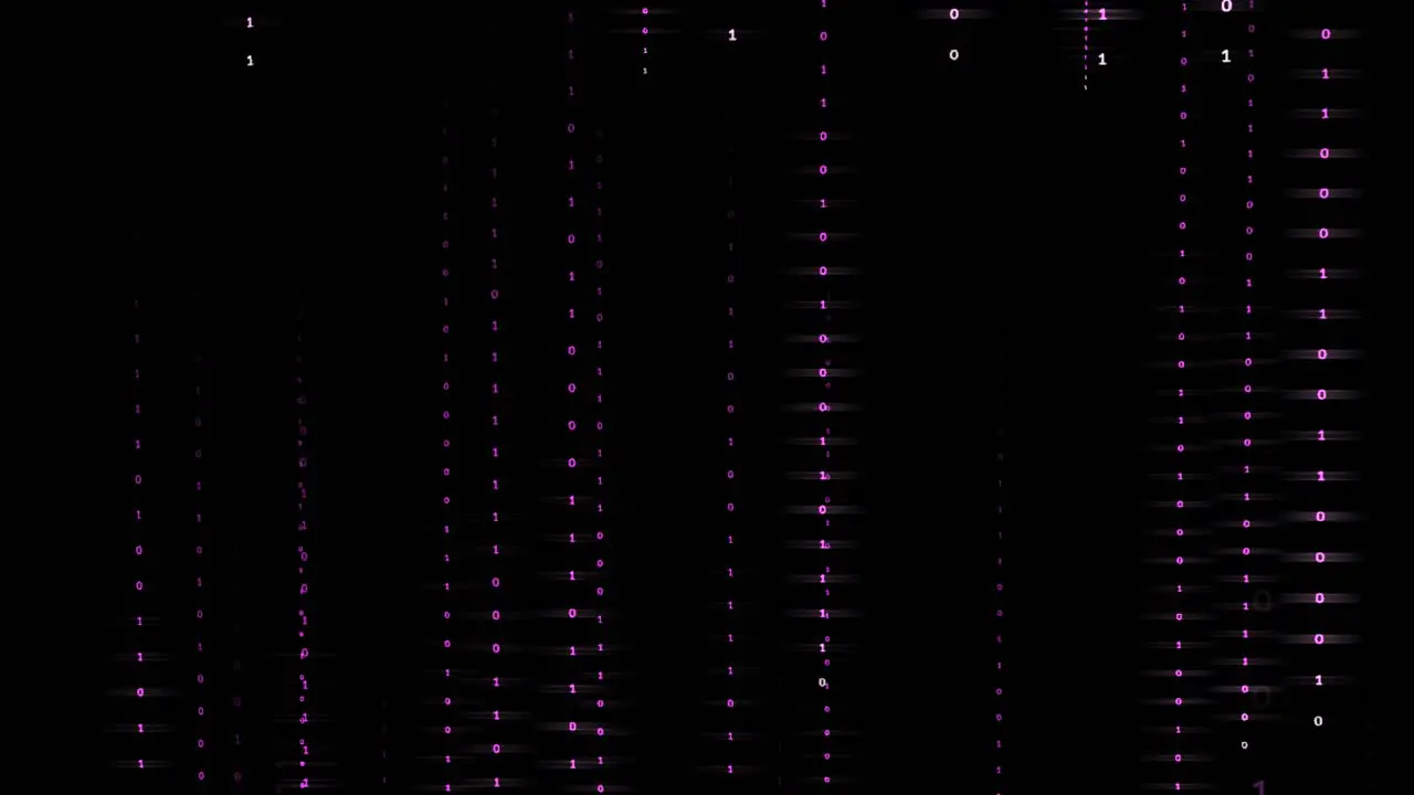 Purple color lines of 0 and 1 falling down like in Matrix