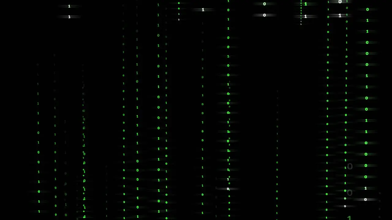 Green color lines of 0 and 1 falling down like in Matrix