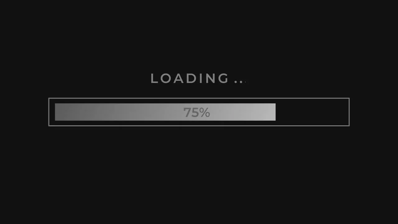 Loading bar progressing in elegant black gray color