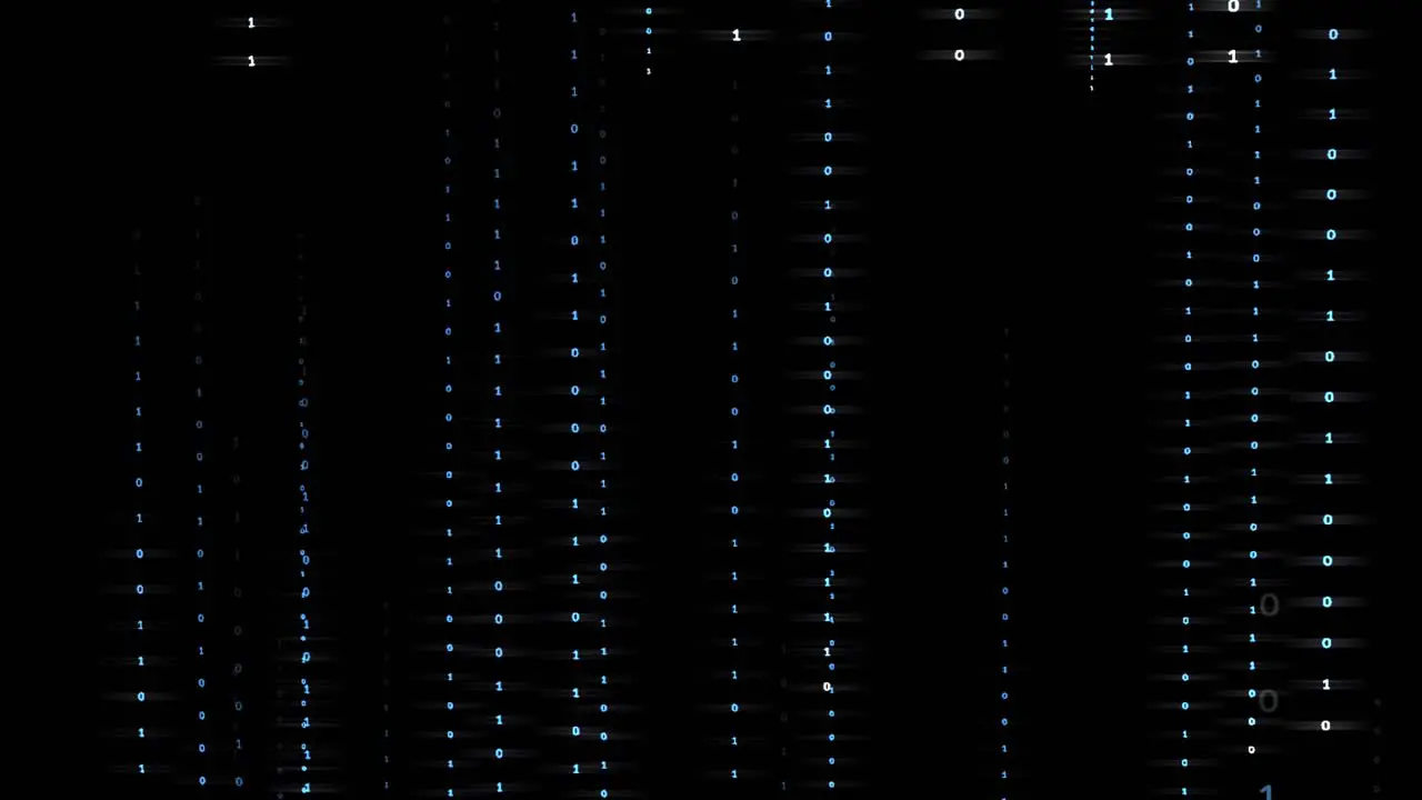 Blue color lines of 0 and 1 falling down like in Matrix