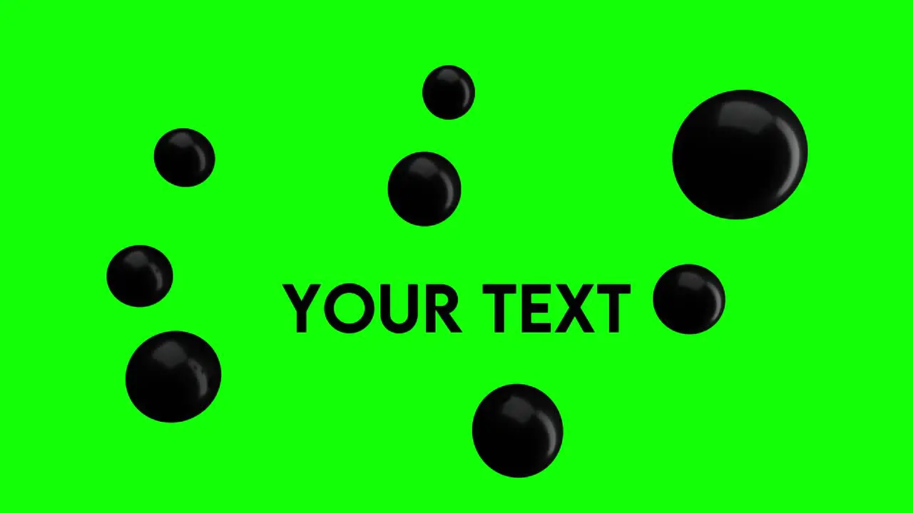 Black Bubbles reveling text for content creators in green screen 4K