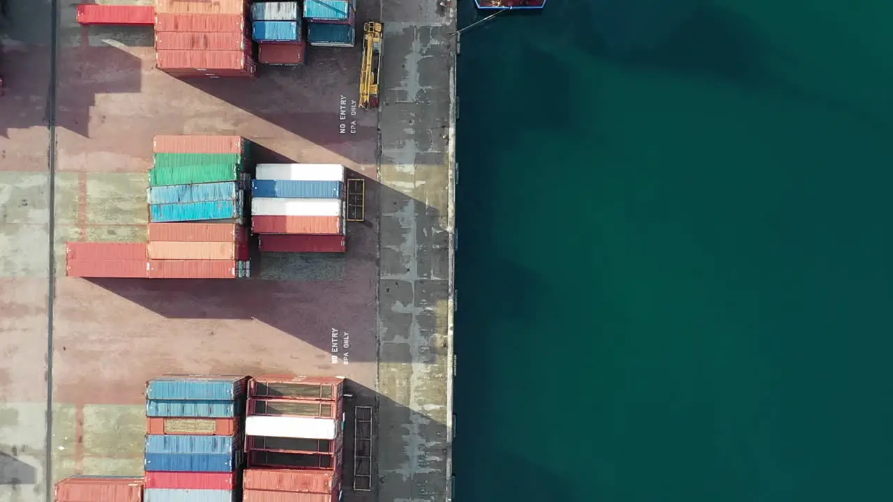 Drone Flight Over Container Port