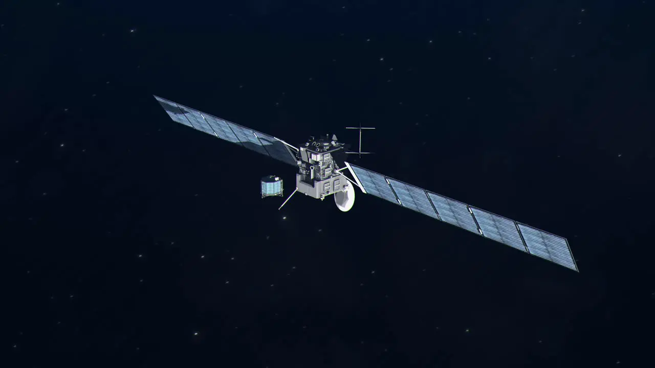 The Philae Lander Seperating from the Rosetta Space Probe