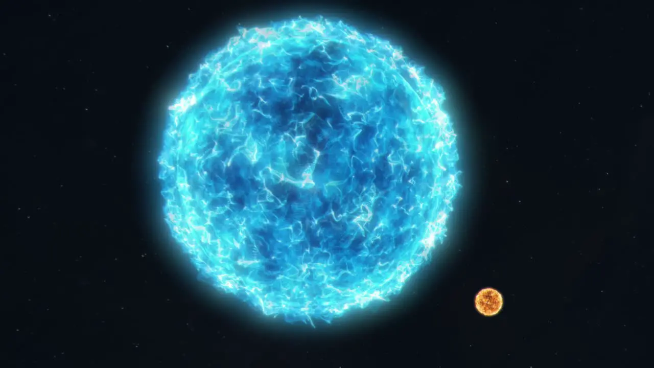 Size Comparison of the Sun and a Much Larger Star Such as Canis Majoris Betelgeuse or UY Scuti