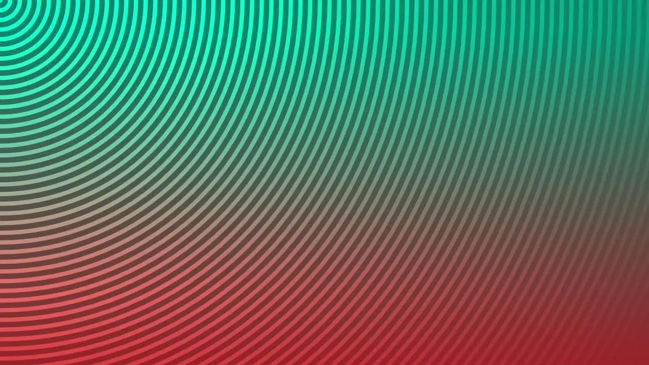 Animation background radial wave circular line motion graphics loop pattern design colour visual digital effect optical illusion beautiful 4K teal red