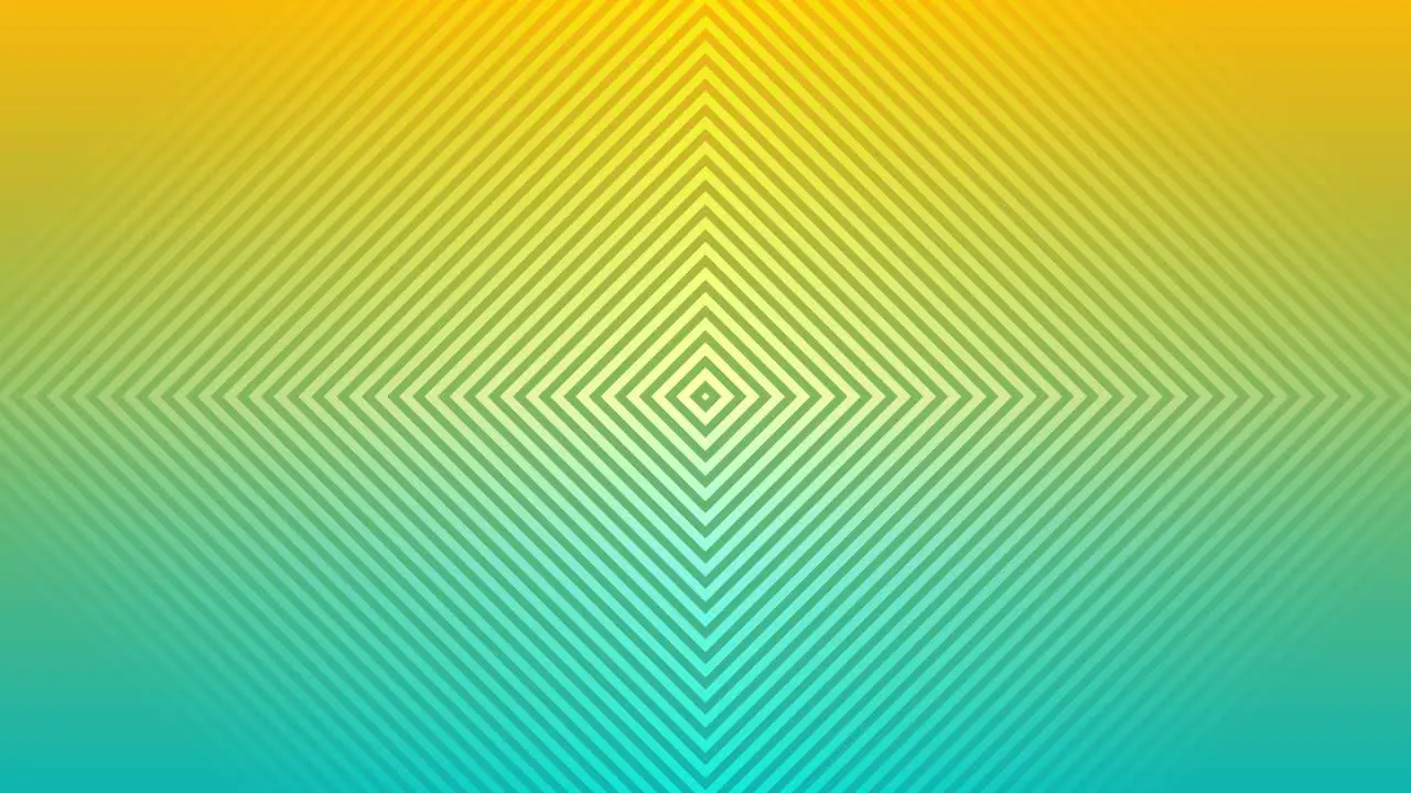 Motion graphics animation polygon line symmetrical mirror background loop pattern design colour visual digital effect optical illusion orange teal 4K