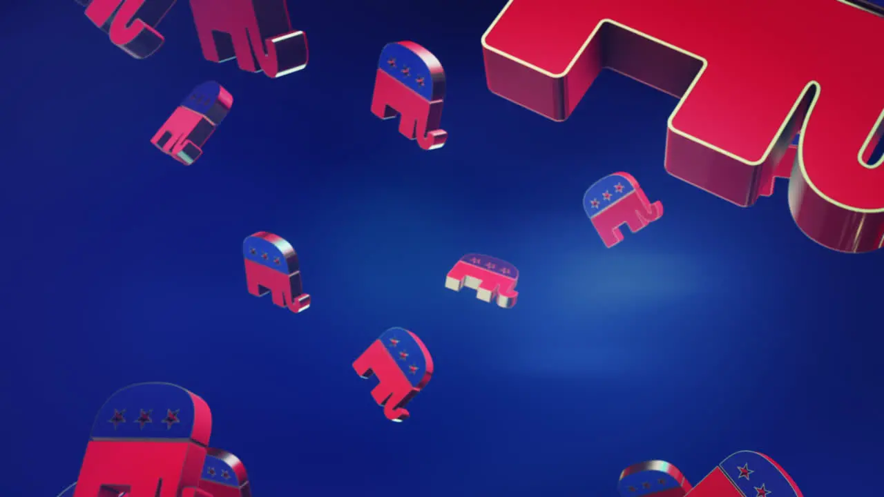 3D Animated Republican Logo Rain US Motion Graphic