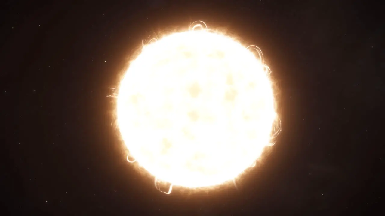 Orange Yellow Star in Deep Space Establishing Shot